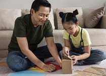 dad and daughter playing